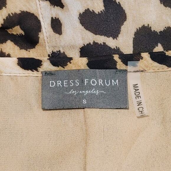 Dress Form Leopard Print Chiffon Mini Skirt Ruffle Hem Brown Womens Size Small - Picture 4 of 9